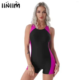 Damesbadmode Damesbadpak uit één stuk Mouwloos Crisis Cross Back Sport Zwemmen Badpak Strand Surfen Korte jumpsuit