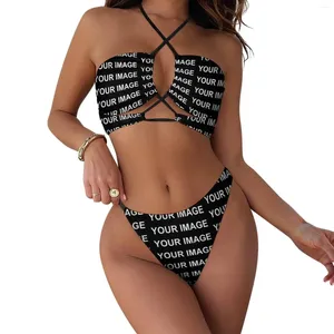 Maillots de bain pour femmes Votre image personnalisée Bikini Set Sexy Custom Made Design String Maillot de bain Surf Élégant Beachwear