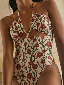 Swimwear de mujeres Zrtak Floral Print 2024 Swimsuit Bodysuit Sexy One Piece Suits Bathing Traje de baño Summer Out Beachwear