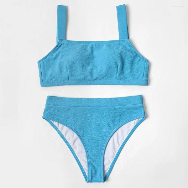 Traje de baño para mujer ZTVitality Sólido Alto Cintura Sexy Bikini 2024 Llegada Sujetador acolchado Vendaje Traje de baño Brasileño Mujeres Ropa de playa Biquini