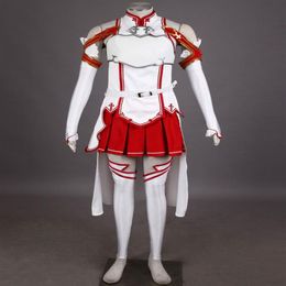 Dames Sword Art Online Asuna Halloween Cosplay Kostuum Outfit Jurk Dress249r