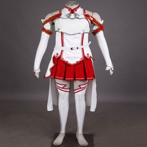Disfraz de Sword Art Online Asuna para mujer, disfraz de Halloween, vestido Dress2480