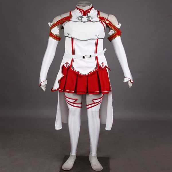 Disfraz de Sword Art Online Asuna para mujer, disfraz de Halloween, vestido Dress224o