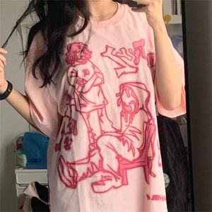 T-shirt femme 1988 Street Wear T-shirt rose Y2K Motif de dessin animé drôle Tops Été Harajuku Anime Pull Hip Hop Hipster Tee 230717