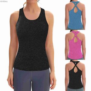 T-shirt Femme 1PC Gilet de yoga dos nu pour femmes sans manches Sport Yoga ShirtWorkout Fitness T ShirtQuick Dry Athletic Running VestC24319