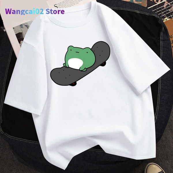 T-shirt Femme 2021 T-shirt d'été Skateboard Femme Frog T-shirt Harajuku Graphic Tee Y2k Top Vêtements esthétiques Vintage Fashion Shirt Dropship 022223H