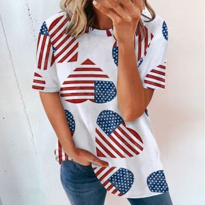 Dames T-shirt 2022 Europese en Amerikaanse zomer nieuwe vrouwen Fashion Blouse en T-shirts Crew-Neck
