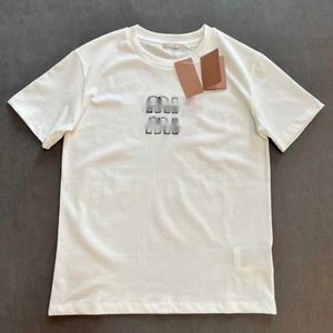T-shirt femme 2023 Nouveaux vêtements pour femmes Designer Trend T-shirt Haute qualité monogramme Stick tissu broderie mode tempérament T-shirt à manches courtes