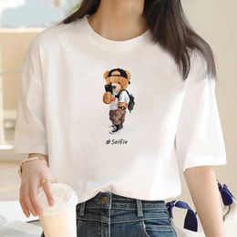 T-shirt féminin 2024 Nouvelles dames d'été mignons marques de luxe à cou rond