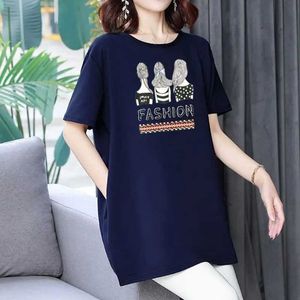 T-shirt féminin 2024 Nouveau t-shirt de femme coréen décontracté surdimension