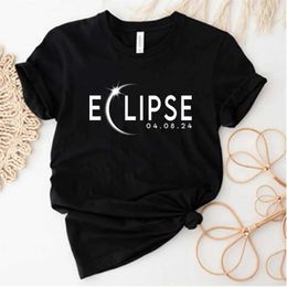 T-shirt féminin 2024 Éclipse solaire totale 8 avril Shirt Harajuku Amour d'astronomie Shirts North America Tour Ts Astronomy Tops Unisexe Casual Tops T240507