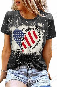 Dames T-shirt AMERIKAANSE VLAG 3D PRINT T-shirt Women Fashion USA vlag T-shirts Vintage T-shirt Casual korte slip Tops T-shirt T-shirt Distress D240507