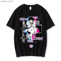 T-shirt pour femmes expériences en série anime lain graphique imprimé T-shirt iwakura manga fille sci fi slve fashion slve plus taille t-shirt y240420