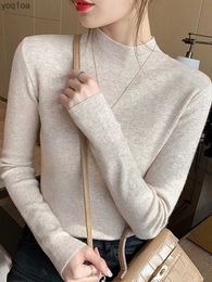 Camiseta femenina Aossviao Turtleneck Sweater Fashion 2024 New Stretch Tops Mujeres Párricas de punto de punto