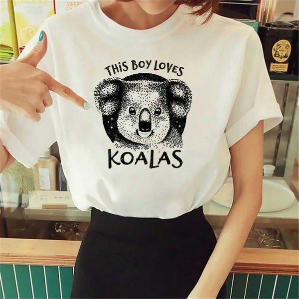 T-shirt féminin Australie Koala Tshirt Femmes Y2K Vêtements japonais Fashion O-Cenck Soft Creative Slve Vintage Casual Clothes Leisure TS Y240509