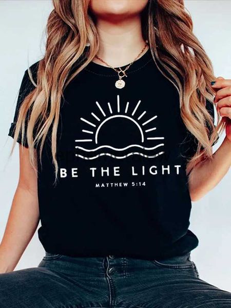 T-shirt Femme Be e Light Sun Shoreline Imprimer Femmes T-shirt 2024 Nouvelle Mode Casual Succinct Pâques Femme Chemise Confort Élégant Fille Teeephemeralew