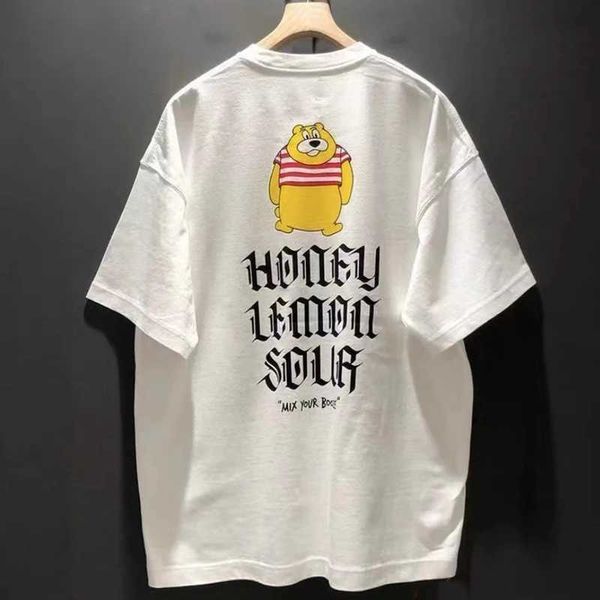 T-shirt Femme BEAMS JAPAN Tops Nouvel Été Style Preppy Ours Jaune Lettre Impression T-shirts Coton O-cou Poutres Vêtements J240309