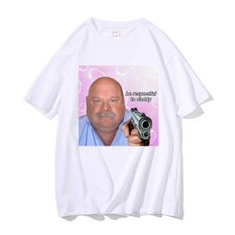 T-shirt féminin Bertram être respectueux de papa t-shirt graphique T-shirt rétro de mode décontracté esclave plus taille t-shirt pour femmes T240508