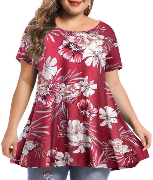 T-shirt femme grande taille été femme T-shirt lâche manches courtes imprimé t-shirts femme Fat MM grande taille femmes vêtements grande taille hauts 230412