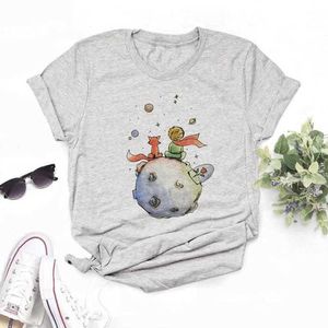 Dames T-shirt Cartoon T-shirt Little Prince Gedrukte grafische dames T-shirt Little Prince Grafische T-shirt Womens O-Neck korte mouw2405