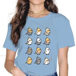 Dames t-shirt mollige cockatiel-collectie t-shirt voor vrouwen papegaai tees Harajuku dames t-shirt zachte grafische loos 240423