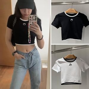 Camiseta de mujer Camiseta de mezcla de algodón Pantalones cortos Diseñador Luna Traje de yoga Manga de cuello redondo Pantalones cortos deportivos Damas sólido Elástico Femme Camisetas vintage Marine Femme