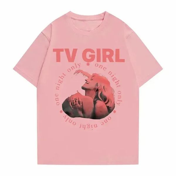 Camiseta para mujeres Cults TV Girl One Night Only Pattern Fashion impresa NUEVA 90s Vintage para hombres para mujeres Top de gran tamaño de gran tamaño