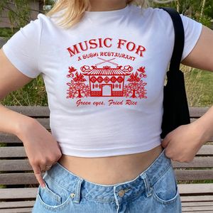 T-shirt pour femme Mignon Sushi Baby Tee Musique pour un restaurant Chemise Love on Tour As It Wa Y2k Graphic Vintage Crop Tops 230714