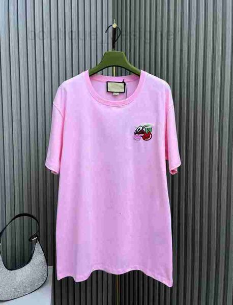 Diseñador de camisetas para mujeres 2024 Fashion Summer Cherry Cherry Camiseta de manga corta Camiseta de algodón de algodón redondo Copa suelta yz4P YZ4P