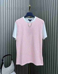 Dames T-shirtontwerper 2024 Luxe mode zomerketen nek plaid t shirts vrouwen korte mouwen losse tee casual ronde tshirts 4xtl