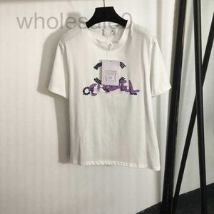 T-shirt pour femmes Designer 2024 Été Nouveau vente à chaud Porte petite grande lettre parfumée T-shirt à manches courtes imprimées TSK7
