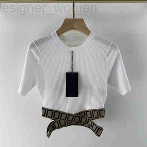 T-shirt pour femmes Designer 22new lettre F pour femmes couture à manches courtes Tee printemps et été respirant col rond mode haut fin 68V5