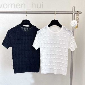 Dames T-shirtontwerper 24 lente/zomer nieuw product kleine geurige wind 3d boog korte mouw t-shirt top voor vrouwen wwxa