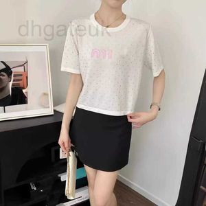 Dames T-shirt Designer-merk Mantianxing 24 Zomer Nieuwe Koreaanse editie Veelzijdige mode zware industrie Hot Diamond gebreide korte mouw dunne top voor dames x8gu