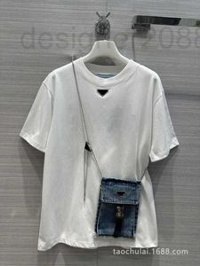 T-shirt femme design décontracté et polyvalent, décoration de sac, T-shirt manches courtes FERR