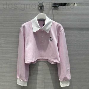 T-shirt de créateur de t-shirt pour femmes t-shirt brodé de polo cols mignons filles rose mode élégant été féminins court slim slim à manches longues