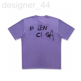 Diseñador de camisetas para mujer Versión alta 2023 verano nueva familia B delante y detrás Letras de arte en inglés Camiseta de manga corta para hombre de gran firma para mujer BGNO