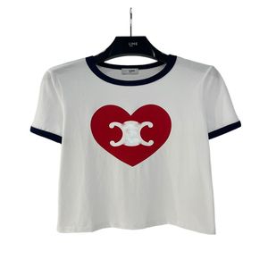 Dames T-shirt designer liefdesprint patchwork korte mouwen Aziatisch maat S-L