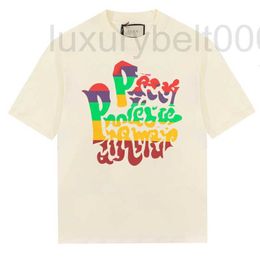 Dames T-shirt Designer Luxe regenboogbrief Gedrukte korte mouw T-shirt Vrouwen Summer Top SGWG