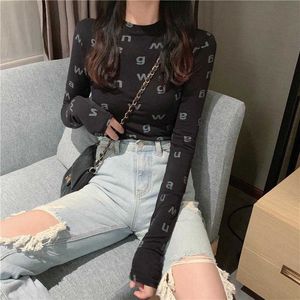 Camiseta para mujer Diseñador Medias atractivas de lujo Manga larga Casual Camisetas superiores de alta calidad para mujer