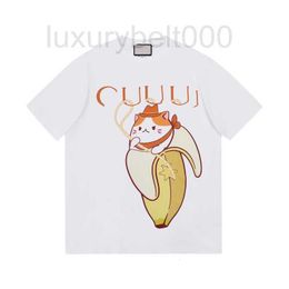 T-shirt femme designer nouveau bébé banane imprimé T-shirt décontracté femmes polyvalent simple V95Y