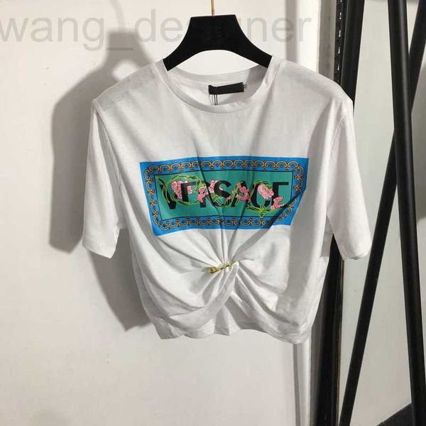 Camiseta para mujer diseñador Nuevo diseñador Moda Crop Top Estampado vintage Manga corta Casual Streetwear Tallas asiáticas S-L UDS5