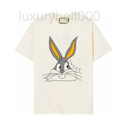 Dames T-shirt ontwerper New Rabbit Head Digital Printing T-shirt met korte mouwen Borst Cartoon Zomer F2T6