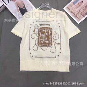 T-shirt de t-shirt pour femmes T-shirt en laine tricotée en tricot à manches courtes à manches féminines Top 2024 Nouveau style d'été 5yy9