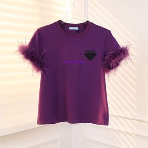 Camisa de diseñador de camisetas para mujeres Sexy Fiesta de mujeres Top Expuesta Top bordado Triángulo Triángulo Ostrich