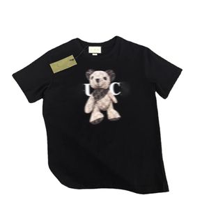 T-shirt femme chemise de créateur été ours noir imprimé manches courtes mode unisexe polyvalent
