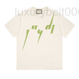Dames T-shirtontwerper Zomer Luxe Nieuw laserpatroon Print Korte mouw T-shirt Katoen S0E4