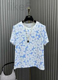 Diseñador de camisetas para mujeres Camisetas de algodón para mujeres de verano cubiertas de estampados C Camiseta de manga corta para mujeres iele