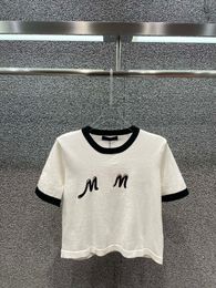 Camiseta para mujer Camiseta de diseñador Crop Top Tee Primavera Verano Punto Impreso Top de manga corta