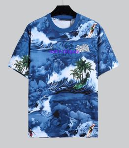 Camiseta para mujer Camiseta de diseñador Camisa para mujer Camiseta de punto informal Ropa de calle para mujer Fei Dong Primer bordado estilo tropical hawaiano Top estampado 401